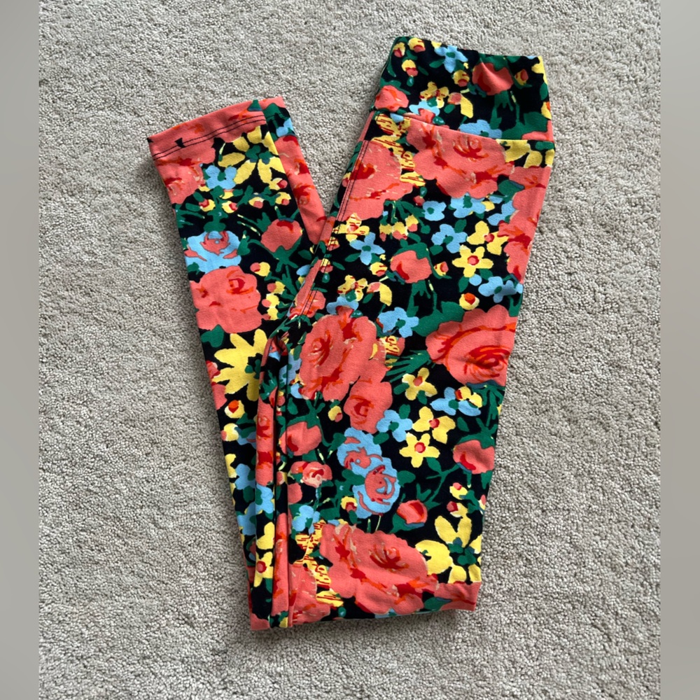 Lularoe Tween Floral Patterned Leggings